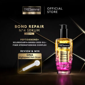 ￼TRESemme Bond Repair Serum (100ml) with PeptideBond+ Sclerocarya Birrea Seed Oil+ FIBER STRENGTHENING Complex Hair Oil Salon Style Soft Hair Treatment