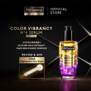 ￼TRESemme Color VIbrancy Hair Serum (100ml) with AminoBond+ Glycine Soja Extract+ FADE RESISTANCE Complex Hair Oil Salon Style Soft Hair Treatment