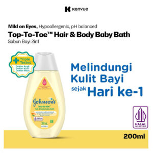 JOHNSON'S Top-to-Toe Hair & Body Baby Bath - 2in1 Baby Soap 200ml