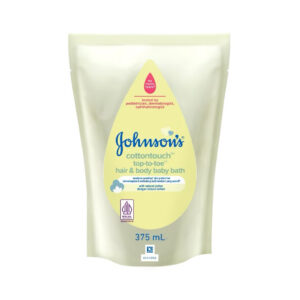 JOHNSON'S CottonTouch Top-to-Touch Hair & Body Baby Bath - 2in1 Baby Soap Refill 375ml