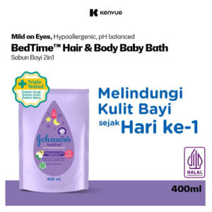 JOHNSON'S Bedtime Hair & Body Baby Bath - 2in1 Baby Soap Refill 400ml
