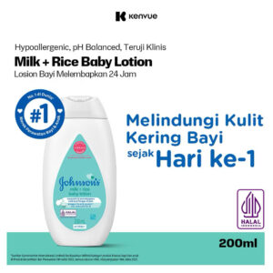 JOHNSON'S Milk + Rice Baby Lotion - Baby Lotion 200ml