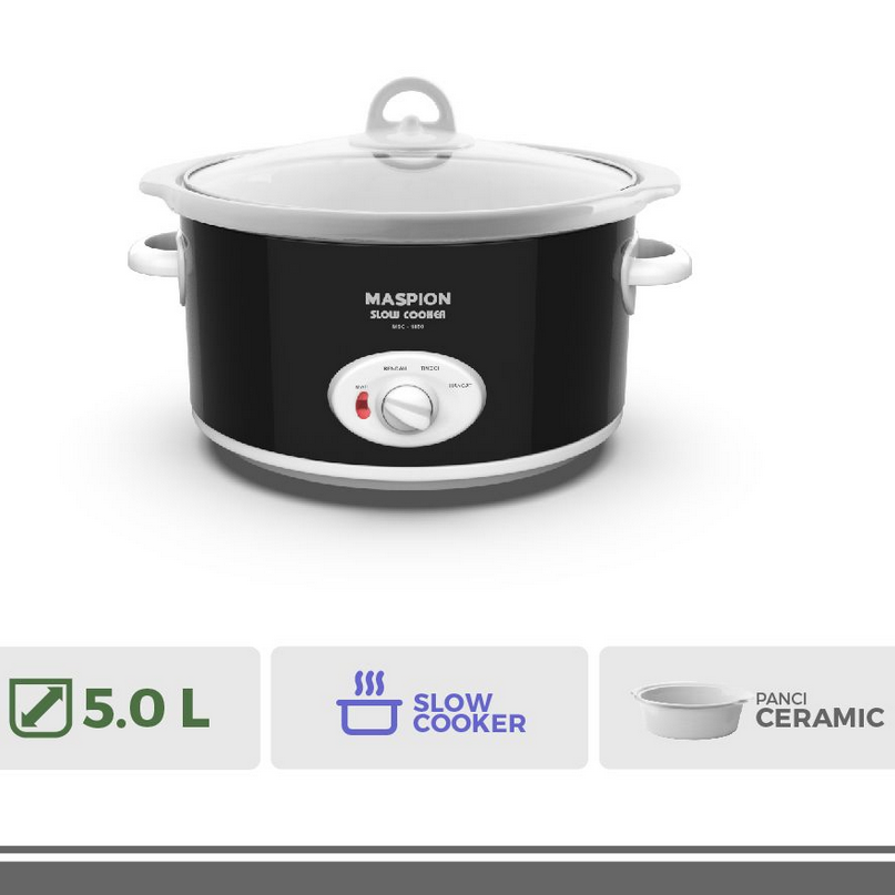 Maspion Slow Cooker Magic Cooker 5 Liter MSC-1850 - ptnooramanahglobal.com