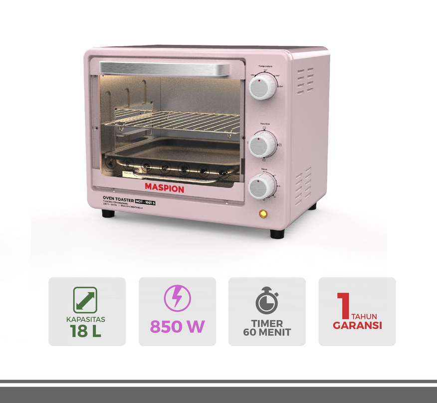 Maspion Oven Toaster (Toaster Oven) MOT-1801S – 18 Liter Capacity ...