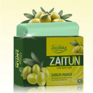 TAZAKKA Olive Oil Soap For Dry Skin and Sensitive Eczema Itching Soap Bar 90gr Body Moisturizer