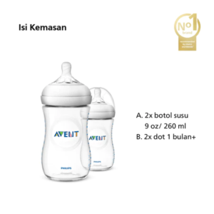 Philips Avent Natural Twin Bottle 1M+ 260 ml SCF693/23 Milk Bottle