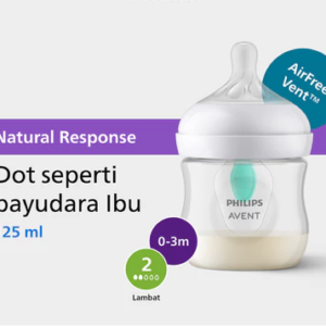 Philips Avent | Baby Milk Bottle | AirFree Vent Natural Response | Dots Like Mother Breasts & Extra Anti-Colic | 125 ml | Single | SCY670/01