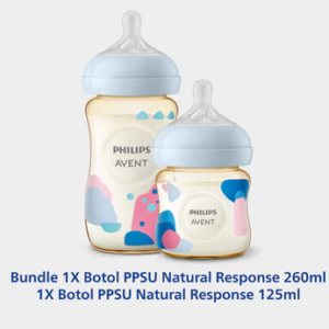 Philips Avent | Baby Milk Bottle | PPSU Natural Response | Dot Like Mother Breast & Hold Up To 180 C | 125 ml 260 ml | Bundle | SCY940/01|