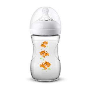 Philips Avent | Baby Milk Bottle | Natural | Dot No Confused Putting | 260 ml | Decorative Tiger | Single | SCF627/40