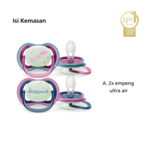 Philips Avent | Baby Plate / Baby Soother | Ultra Air Glow In The Dark | Mold with Extra Ventilation | Character | 6-18M | SCF376/14