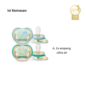 Philips Avent | Baby Plate / Baby Soother | Ultra Air Glow In The Dark | Pacifier with Extra Ventilation | Character | 0-6M | SCF376/18