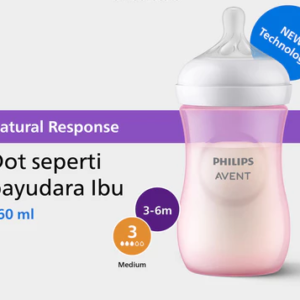 Philips Avent | Baby Milk Bottle | Natural Response | Dots Like Mother Breasts | 260 ml | Pink | Single | SCY903/1