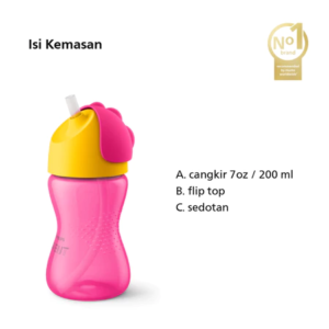 Philips Avent | Straw Cup | Baby Drinking Bottle | With BPA Free Tube | 12m+ | 300ml | SCF798/00