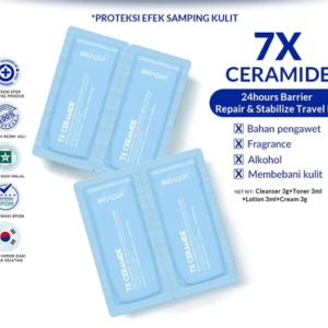 7X Ceramide Skin Barrier Repair Moisturizer Travel Kit Skincare Package With Cleanser 3g + Toner 3ml + Emulsion 3ml + Cream 3g