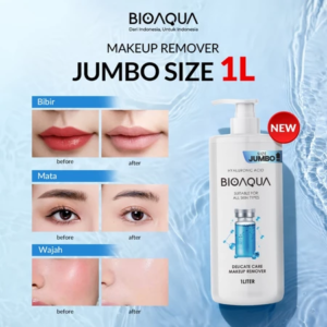 [Jumbo Size 1L]-BIOAQUA Delicate Care Makeup Remover Hyaluronic Acid Micellar Water For All Skin Types / Cleansing Water