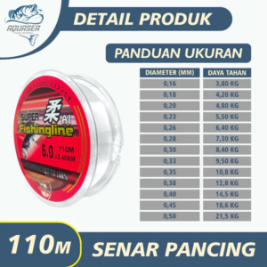 AQUASEA - 110m Fishing Strings Strong Nylon Material Transparent Super Fishing Line