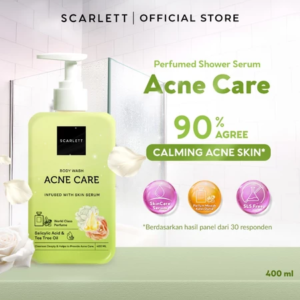 SCARLETT Perfumed Shower Serum 400ml – Acene Care Anti-Acne Shower Gel with Salicylic Acid & Tea Tree Oil Liquid Bath Soap