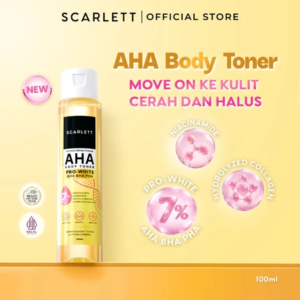 SCARLETT Intense Brightening AHA Body Toner PRO-WHITE 7% AHA BHA PHA | Brighten Evening Skin Color Smooth