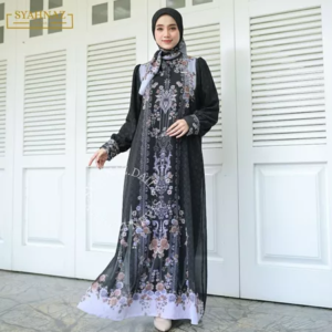 Syahnaz Muslim Fashion Maxi Dress Zaila Luxury Invitation - Gamis Motif Ridicules Teenagers