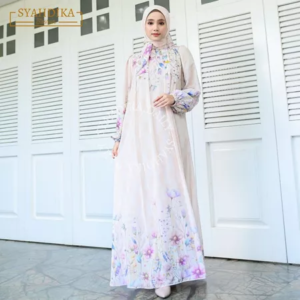 (FREE HIJAB) ZHAFIRAH FLOWER DRESS GAMIS CURTURE CURUTY DOLL PREMIUM| SYAHNAZ MUSLIM FASHION