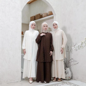 Joley Cloth - New Motif Fatema 2In1 Vol V Dress and Outer Outfit Simple Remove Pair Shirts Outfit Elegant Gamis Elegant Muslim