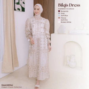 Delova Wardrobe - GAMIS BILQIS Lace Dress Embroidery Modern Outfit Lace Embroidery Brocade Garden Eid al-Fitr Muslim Women's Tulle