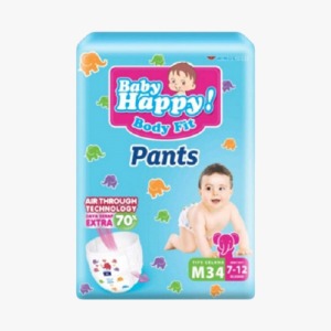BABY HAPPY! BABY DIAPERS PANTS 34/32'S MEDIUM BAG