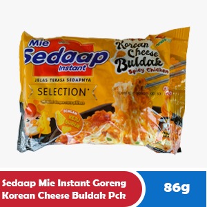 SEDAAP MIE KOREAN CHEESE FRIED INSTANT NOODLES BULDAK PCK 86g