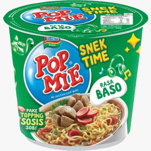 POP MIE INSTANT NOODLES MINI / SNEK TIME BEEF MEATBALL CUP 38g