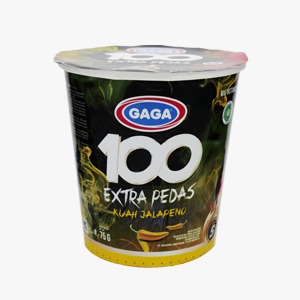 GAGA INSTANT NOODLES 100 EXTRA SPICY JALAPENO SAUCE CUP 75g