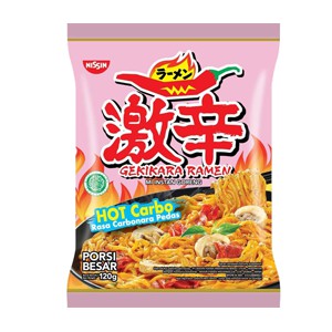 NISSIN GEKIKARA FRIED NOODLES RAMEN HOT CARBO PCK 120g