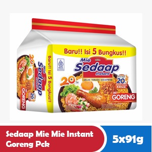 SEDAAP MIE FRIED INSTANT NOODLES PCK 5x91g