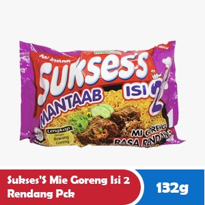 SUKSES'S FRIED MIE CONTAINS 2 RENDANG PCK 132g