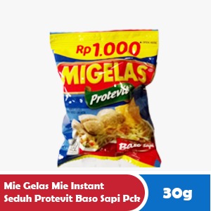 MIGELAS INSTANT NOODLES BREWED PROTEVIT BEEF MEATBALL PCK 30/26g