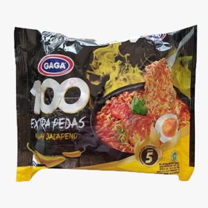 GAGA INSTANT NOODLES 100 EXTRA SPICY JALAPENO SAUCE PCK 75g