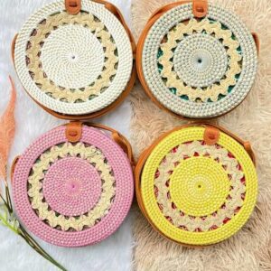 Balinese Rattan Bag - Unique Colorful Design