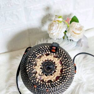 Handmade Rattan Round Bag with Beautiful Design