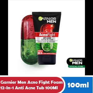 GARNIER MEN ACNO FIGHT FOAM 12-IN-1 ANTI ACNE TUB 100/150mL