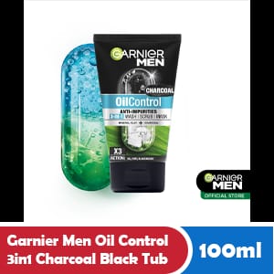 GARNIER MEN OIL CONTROL 3IN1 CHARCOAL BLACK TUB 100mL