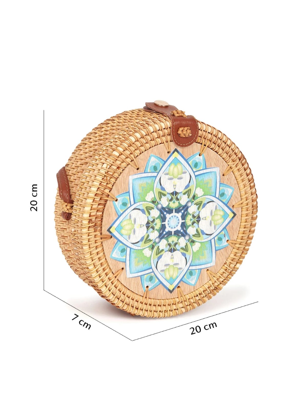 Handmade Rattan Round Bag with Beautiful Design