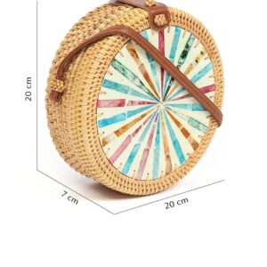 Handmade Rattan Round Bag with Unique Design