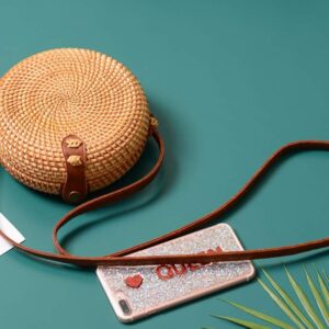 Handmade Rattan Round Bag with Nature Look