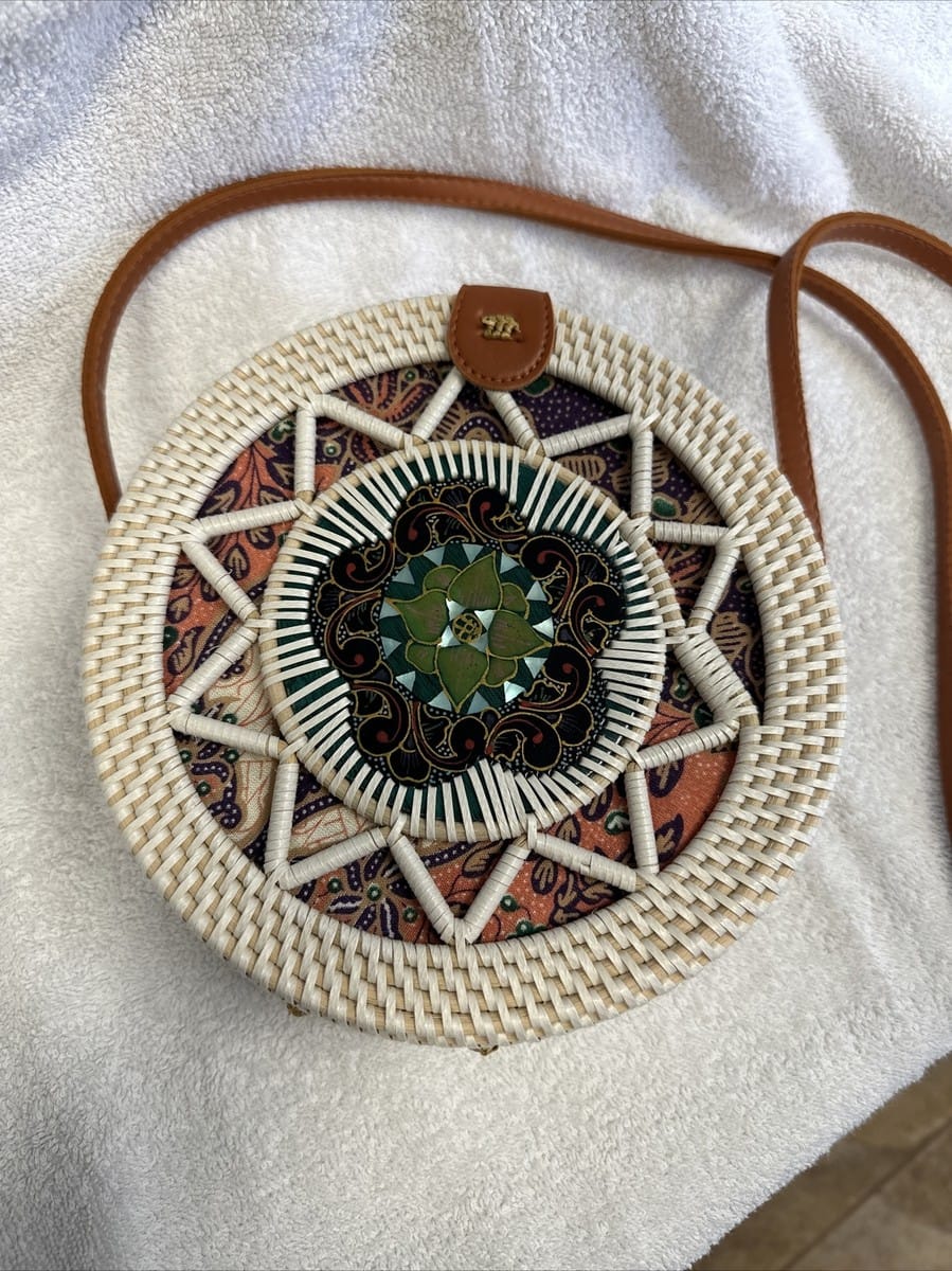Balinese Rattan Bag - Unique Batik Design