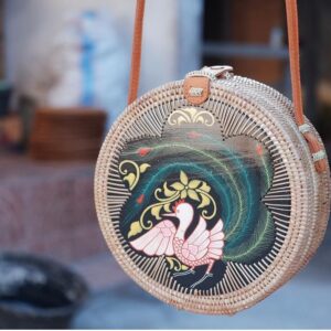 Handcrafted Bali Rattan Bags with Artwork