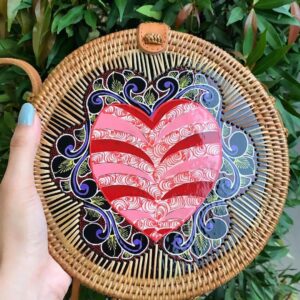 Handmade Rattan Bag - Painted Design