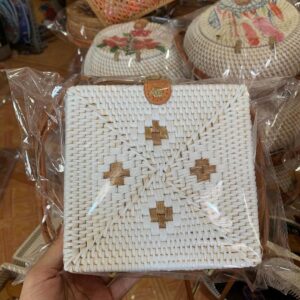 Rattan Square Crossbody Bag.