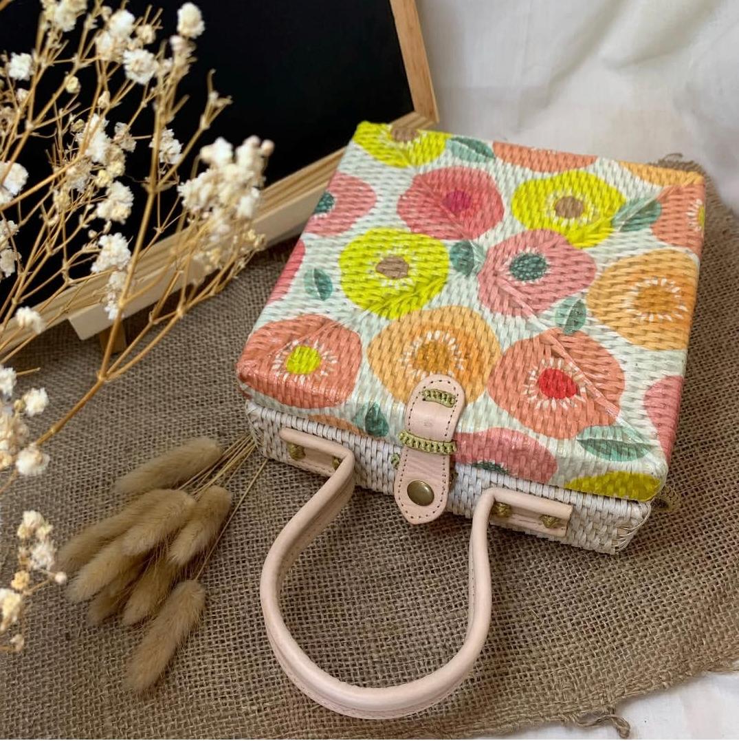 rattan box handbag