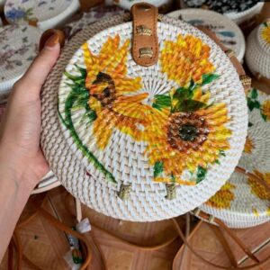 Handcrafted Round Rattan Bag from Bali