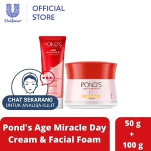 Ponds Age Miracle Anti Aging+Glowing Day Cream 50g & Facial Foam 100g Retinol & Niacimide