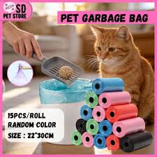 Cat Litter Bags Pet plastic waste bags 1 roll/15 pcs